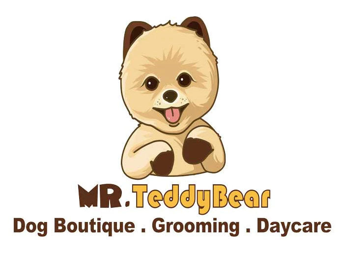 Mr Teddy Bear Dog Parlour logo of Teddy Bear yellow and brown